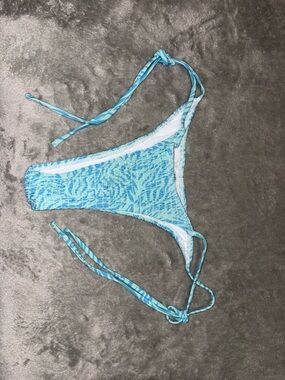 SHEIN Blue Green Smocked Bikini Bottom